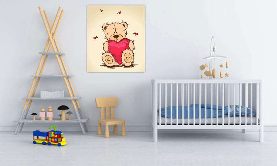 تابلو دیواری خرس ، تابلوی خرس اتاق کودک ، عکس خرس کارتونی ، عکس خرس کارتونی عاشقانه