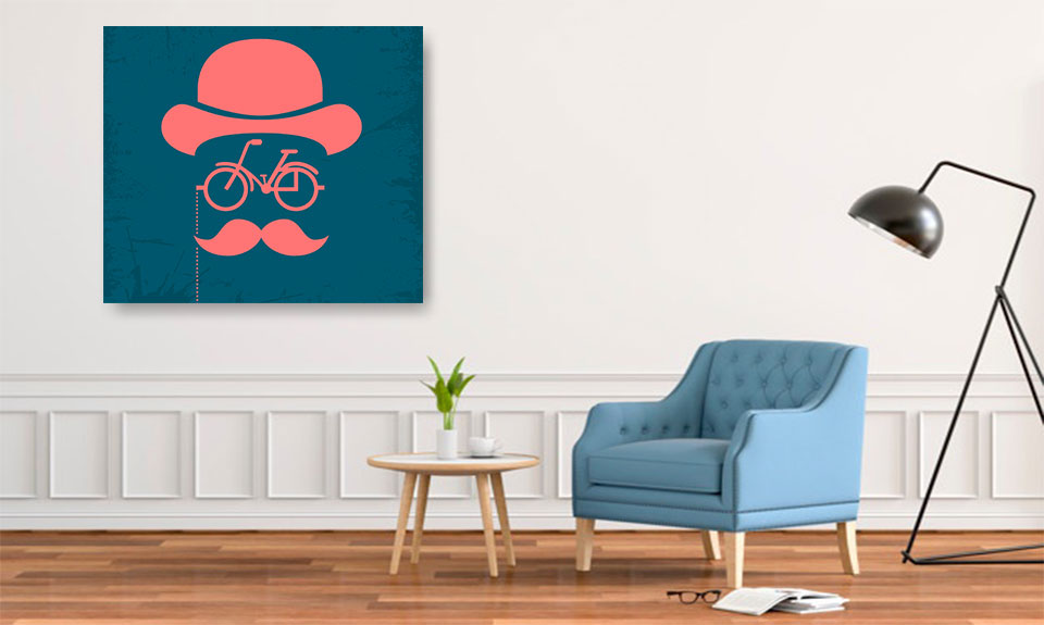 تابلو زیبای کلاه و دوچرخه