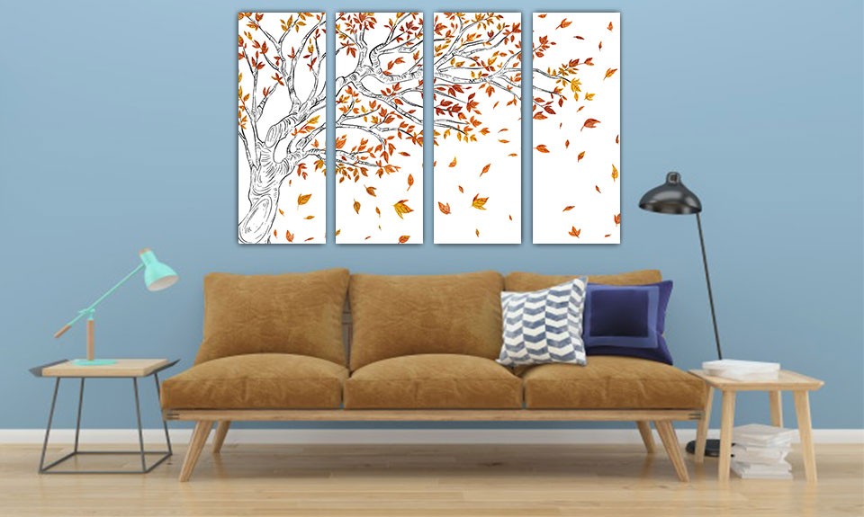 تابلو درخت پاییزی ، تابلو ریزش برگ ، تابلو درخت ، نقاشی درخت ، نقاشی پاییزی ، نقاشی درخت پاییزی ، نقاشی برگ پاییزی