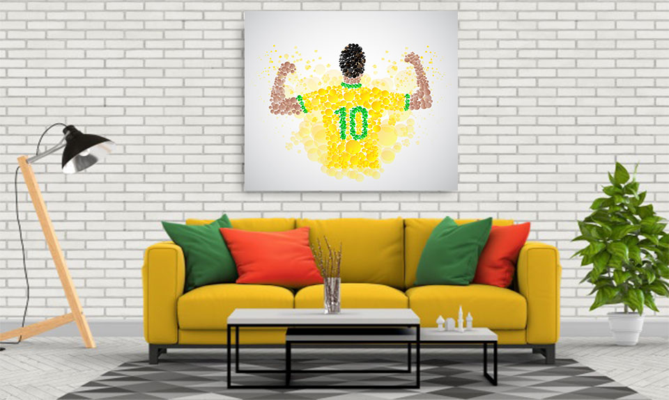 تابلو ورزشی ، تابلو فوتبالی ، شماره 10 تیم ملی برزیل ، تابلو رنگی دیجیتال