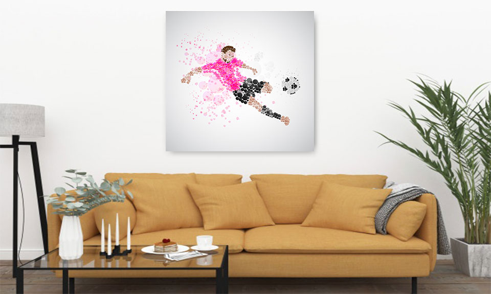 تابلو ورزشی بازیکن فوتبال  ، تابلو ورزشی ، عکس حباب دار رنگی